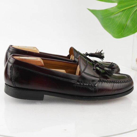 Cole Haan Mens Pinch Tassel Loafer Size 9.5 D Burgundy Moc Slip On Dress Shoe - Picture 8 of 12